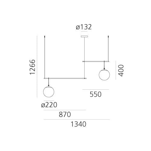 Artemide nh S3 2 arms lampa wisząca — widok 5