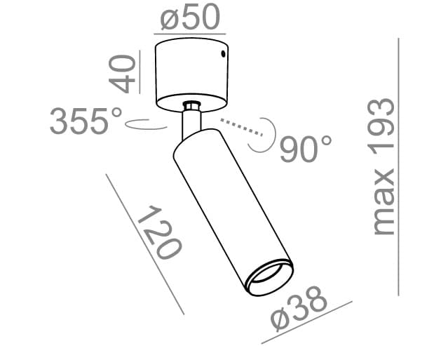 AQForm PET mini LED reflektor — widok 3