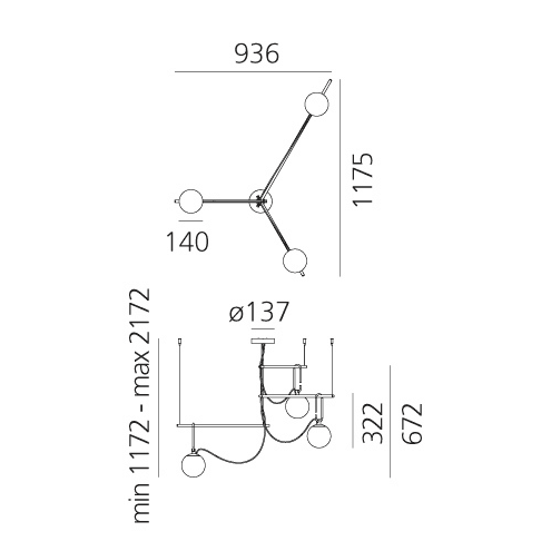 Artemide nh S3 14 cluster lampa wisząca — widok 5