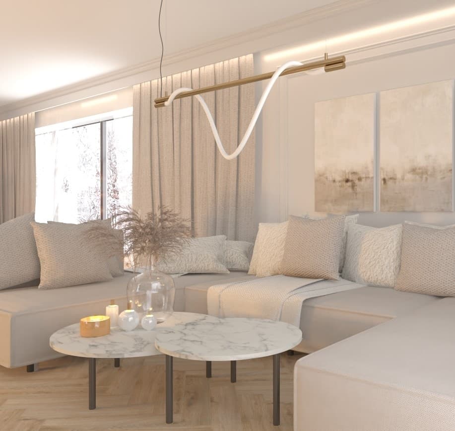 Zaho Spritzer Brass lampa wisząca LED — widok 3