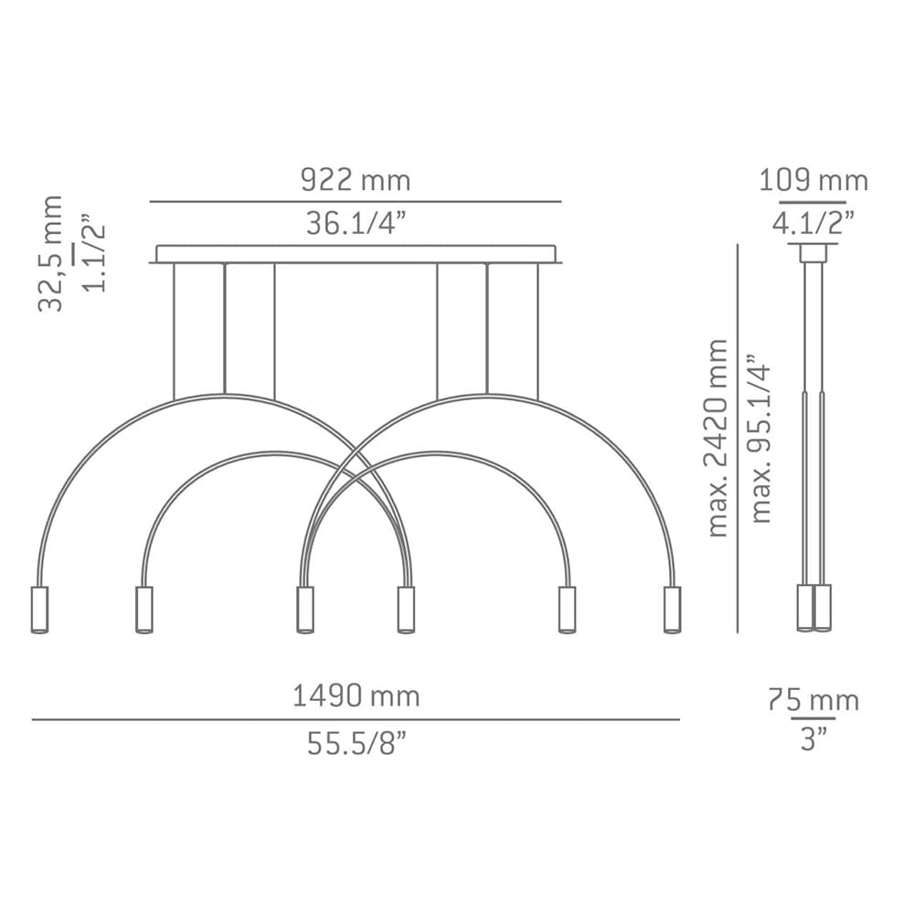 Estiluz Volta L92.2T wisząca LED — widok 1