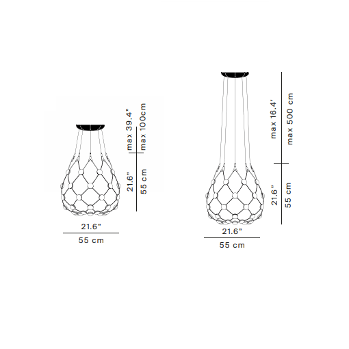 Luceplan Mesh 55 lampa wisząca LED