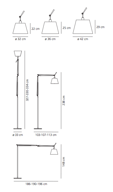 Artemide Tolomeo Mega Terra lampa podłogowa klosz pergaminowy — widok 7