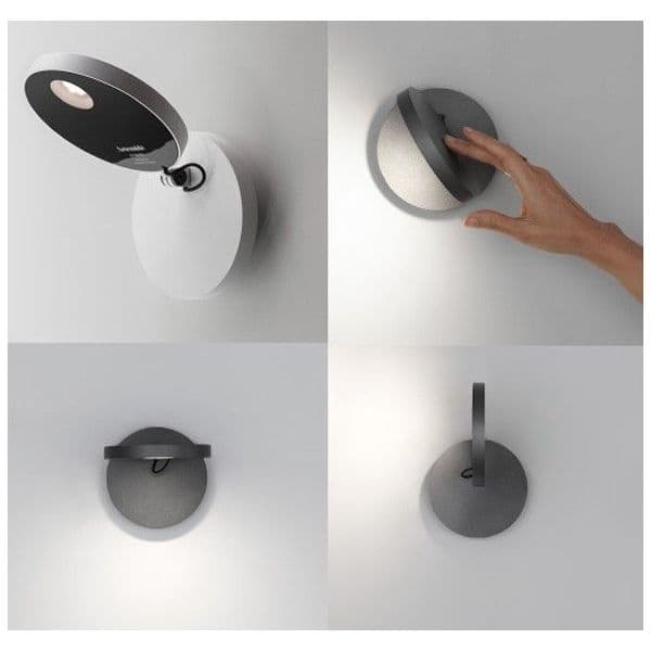 Artemide Demetra kinkiet LED (Czarna z włącznikiem) — widok 3