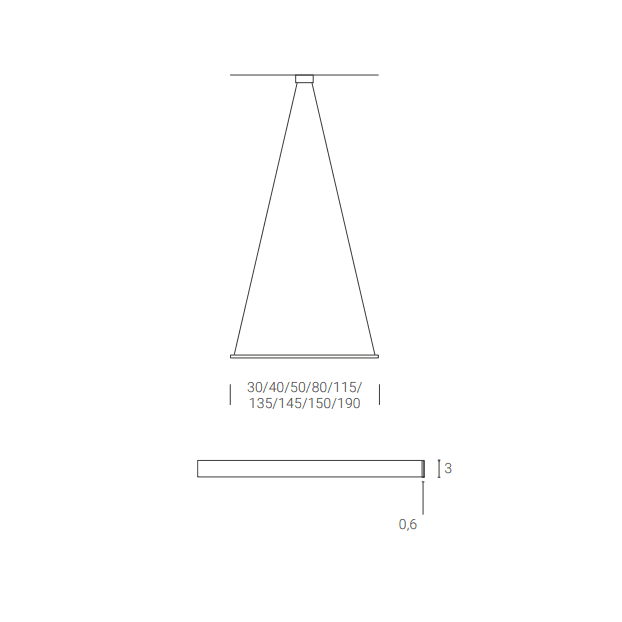 Zava Rings Horizontal A lampa wisząca LED czarna — widok 3