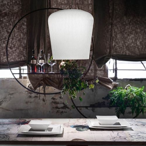 Giarnieri Plisse wisząca LED (Bursztynowy 23 cm) — widok 5