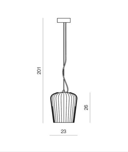 Giarnieri Plisse wisząca LED (Bursztynowy 23 cm) — widok 7