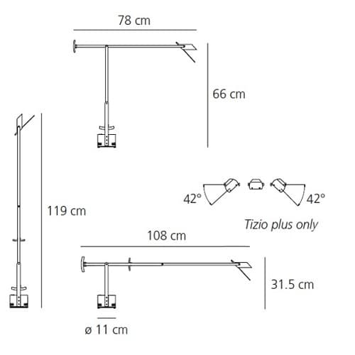Artemide Tizio lampa biurkowa LED — widok 6