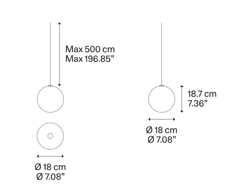 Lodes Random Solo wisząca LED (Transparentna, Ø18 cm) — widok 11