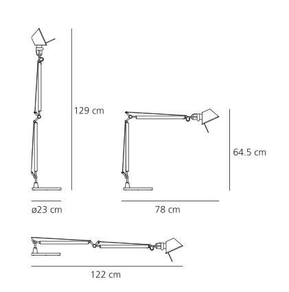Artemide TOLOMEO lampa biurkowa (Aluminium) — widok 4
