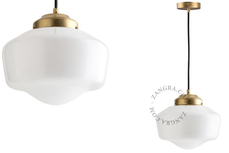 Zangra Mosiężna lampa wisząca ze szklanym kloszem 128.go.glass (glass.L.002)